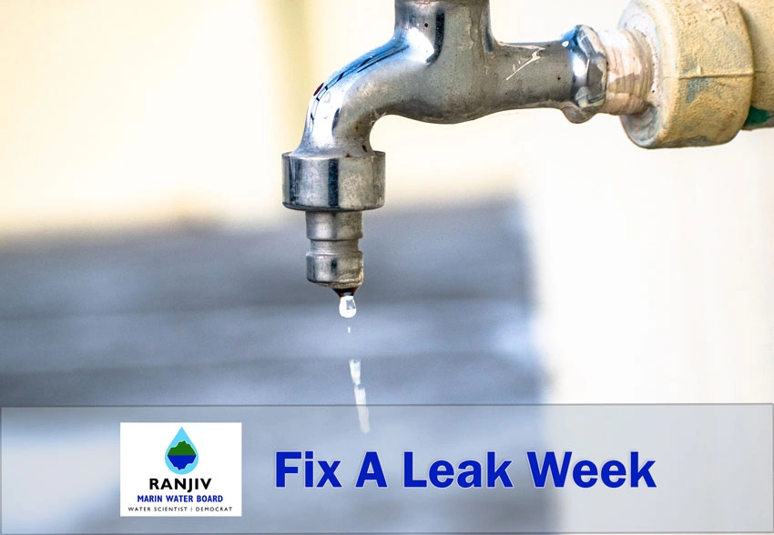 Ranjiv Khush - Fix A Leak Week - Leaking faucet, logo and texts.